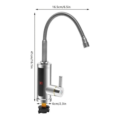 Scaldabagno istantaneo da 3000 W, scaldabagno senza serbatoio, rubinetto elettrico per acqua calda da cucina, riscaldamento per bagno, rubinetto in acciaio inossidabile