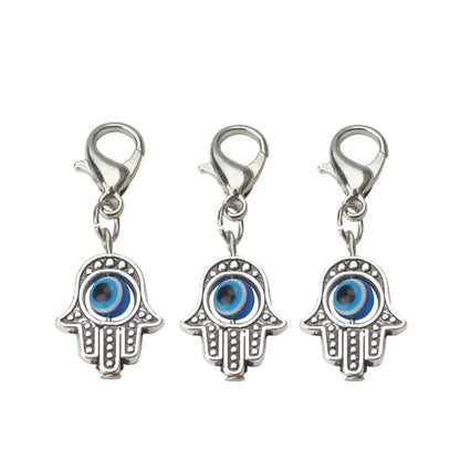 Set di 3 portachiavi Lucky Eye Turkish Evil Eye in lega, portachiavi rotondo Fatima, portachiavi per borsa e auto, pulsaras bijoux צמידים