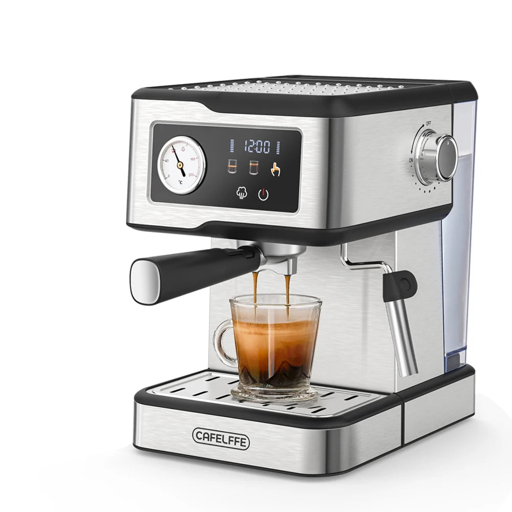 Macchina per espresso Cafelffe 20 bar, macchina per cappuccino con lancia vapore per montare il latte, macchina per caffè, caffettiera semiautomatica, regalo