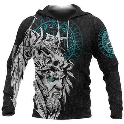 Felpe da uomo 2024 con motivo tatuaggio aquila vichingo, stampa 3D, moda casual, Harajuku, hip hop, autunno e inverno, oversize.