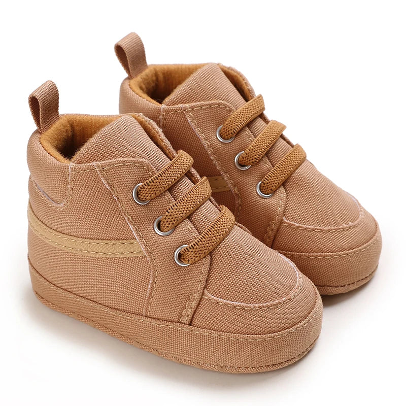 Nuove scarpe marroni per battesimo, scarpe da passeggio per bambini, suola morbida, scarpe da ginnastica per neonati, compleanno, bambini e ragazzi.