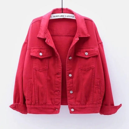Large Size Denim Short Jacket for Women in Spring and Autumn Versatile New Loose Style