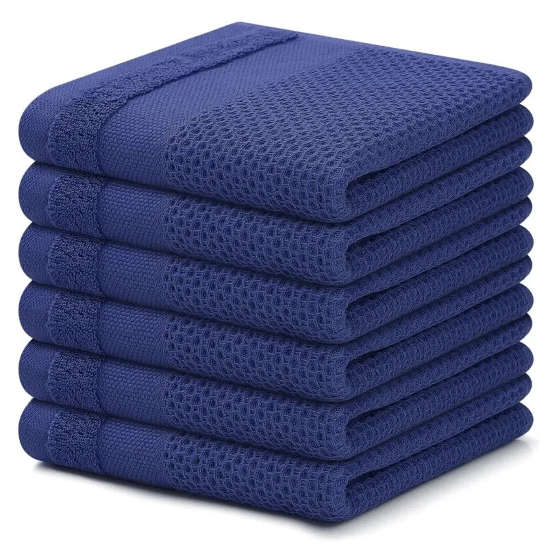 Homaxy Kitchen Cotton Towels Honeycomb Breathable 100% Cotton Dish Cloths Reusable Absorbent Household Washable Cleaning Cloths