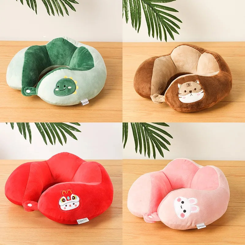 Cartoon Camel Hump Dinosaur U-Shaped Neck Pillow Custom Logo Cervical Support for Office & Airplane Travel