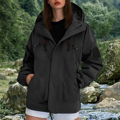 Giacca softshell impermeabile da donna, per escursionismo, campeggio, arrampicata, trekking, giacca con cappuccio, giacca a vento, casual, sportiva, impermeabile