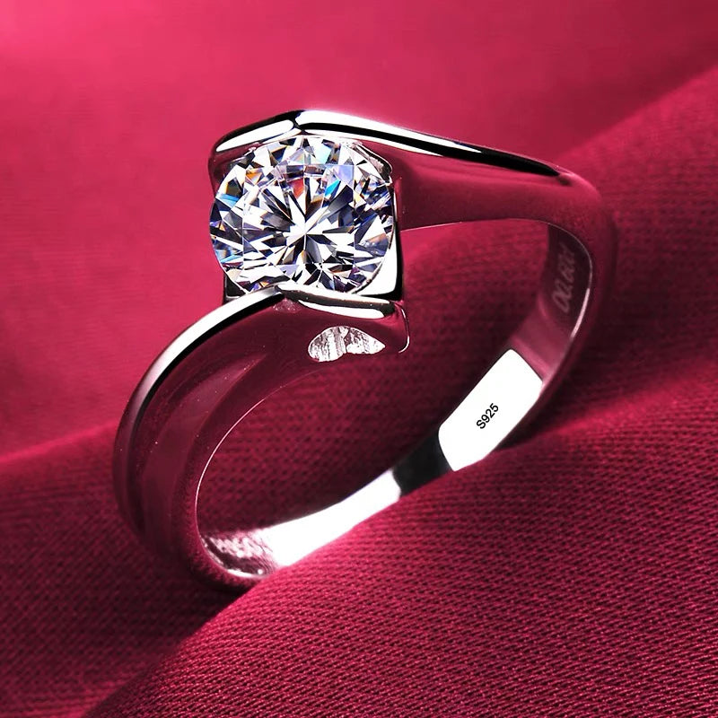 Anelli di lusso YHAMNI in oro bianco 18 carati, anello in argento massiccio 925 al 100%, fede nuziale con zirconi e diamanti di alta qualità per donna, regalo di gioielleria.
