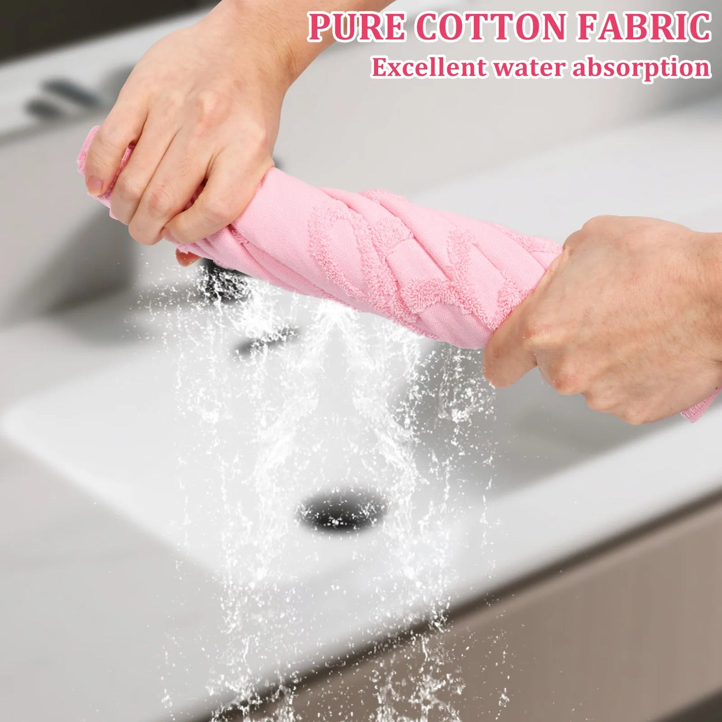 2/3Pcs Bath Towel Cotton 3D Bow Pattern Face Towel Strong Absorbency Embossing Bow Hand  Towel for Kitchen Bathroom Guest Room