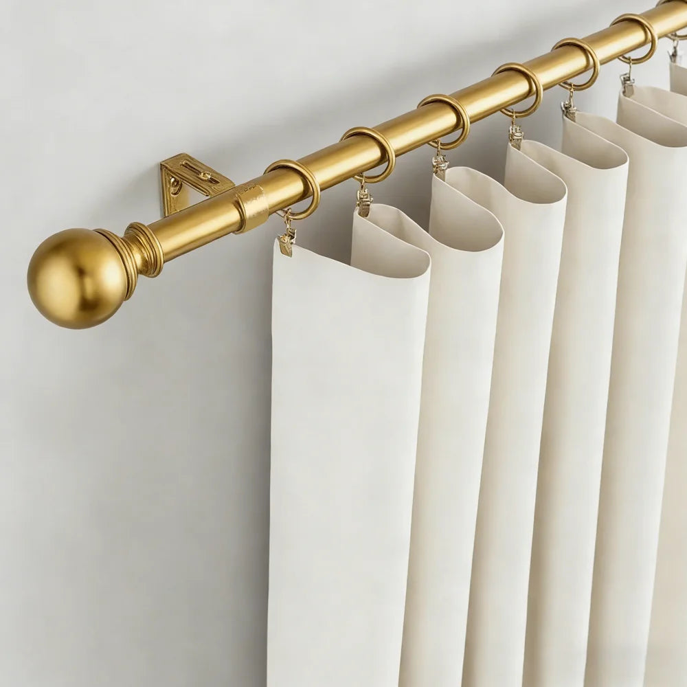 Adjustable Metal Curtain Rod Telescopic Poles with Bracket 70-120cm/120-210cm/160-300cm Multiple Colors