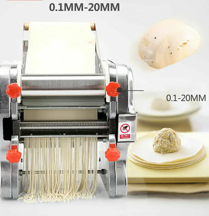 Macchina per pasta elettrica da 550 W, macchina per pasta con rullo per ravioli, acciaio inox, doppia lama, per uso commerciale