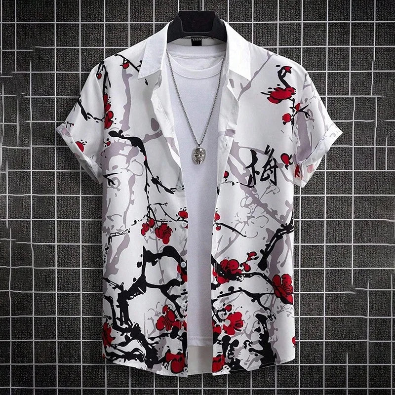 Camicia estiva con stampa floreale 3D graffiti, moda casual, business, camicia hawaiana, uomo, donna, camicia con bottoni, Ropa De Hombre