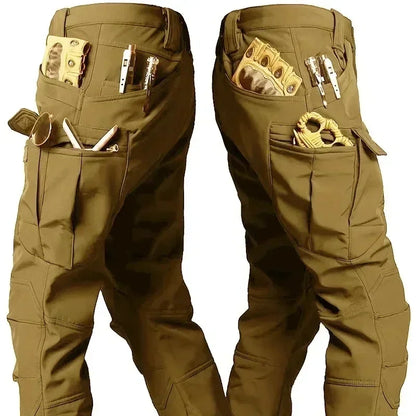 Tactical Waterproof Men Camo Set Soft Shell Fleece Winter Combat Suit Windbreak Warm Multi Pocket Outdoors Training Uniform