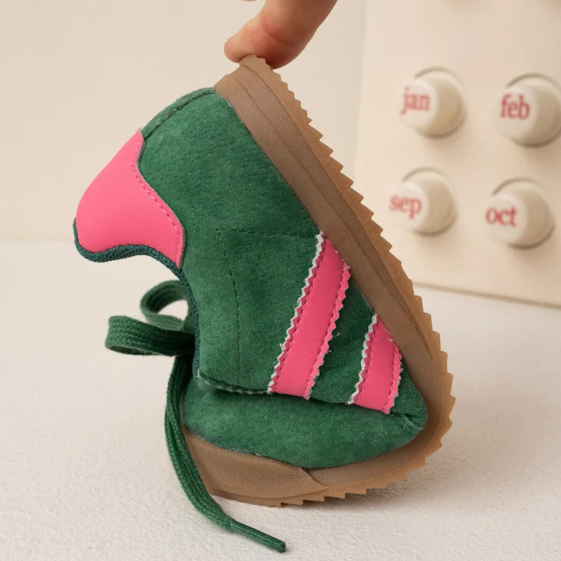 Nuove scarpe casual per bambini primavera autunno, maschietti e femminucce, scarpe di qualità in vera pelle di maiale, scarpe morbide per camminare.