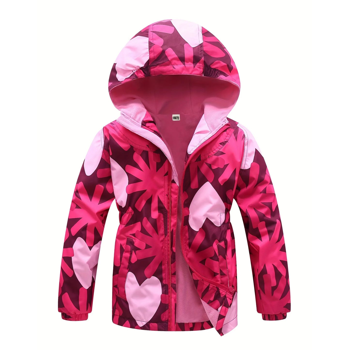 Giacca da bambina primaverile, abbigliamento in pile con fiori, cappotto da bambina, giacca a vento, capospalla per bambini in pile polare antivento 3-12T