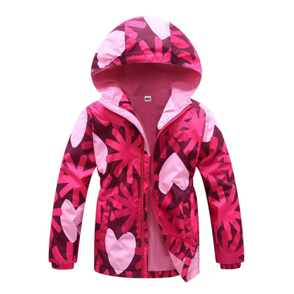 Giacca da bambina primaverile, abbigliamento in pile con fiori, cappotto da bambina, giacca a vento, capospalla per bambini in pile polare antivento 3-12T