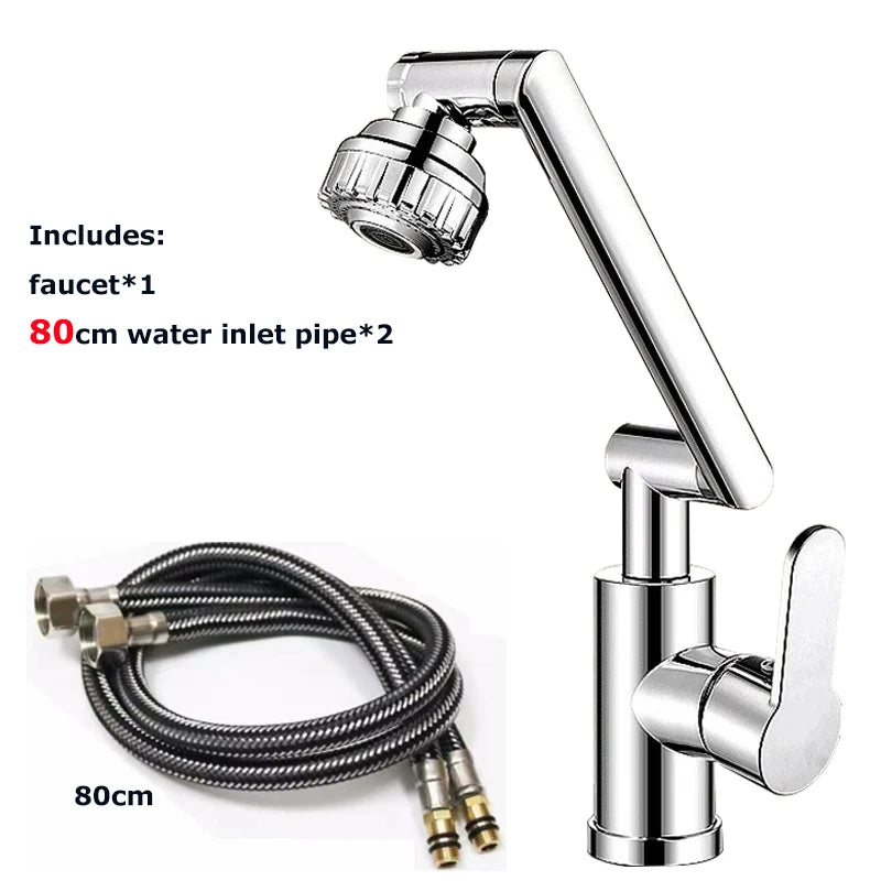 Universal Dual-Function Robotic Arm Kitchen Sink Faucet Hot/Cold Water Mixing Valve Bathroom Basin Tap
