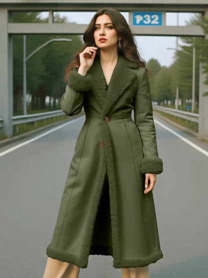 Women's Thickened Warm Winter Cotton Coat Single-Breasted Fleece Fashion Cotton Jacket for Commuting Wear Cotton Coat