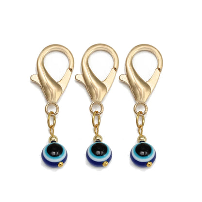 Set di 3 portachiavi Lucky Eye Turkish Evil Eye in lega, portachiavi rotondo Fatima, portachiavi per borsa e auto, pulsaras bijoux צמידים