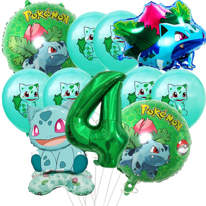 Palloncino Pikachu Pokemon per feste di compleanno da 1 a 9 anni, decorazione per feste a tema Pokemon e Squirtle, palloncino in alluminio per baby shower, bomboniere a tema Pikachu.