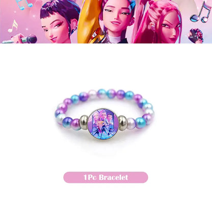 Kpop Demon Hunter Birthday Decoration Set Kpop Girl Cup Pate Happy Balloon Happy Banner Gift Bags Supplies for Kids Party Favors