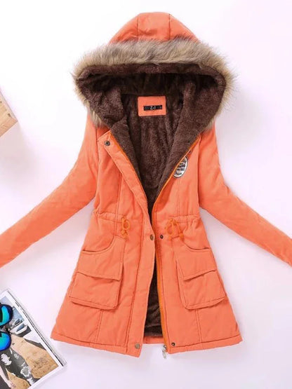 Qpipsd 2025 New Autumn Winter Women Cotton Jacket Padded Casual Slim Coat Emboridery Hooded Parkas Wadded Warm Overcoat
