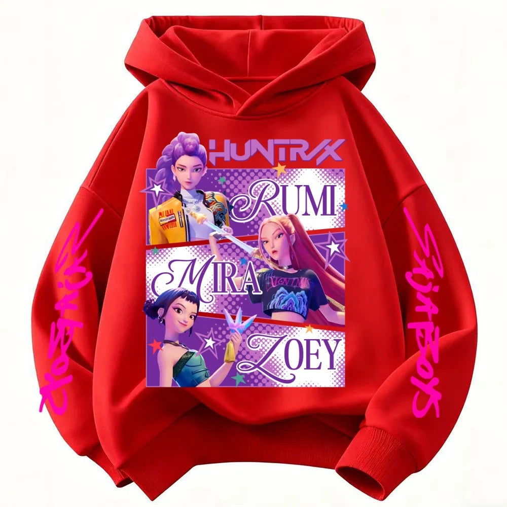 Felpa con cappuccio Huntrix KPop Dem on Hunters Abbigliamento per bambini per ragazze (stile principessa) ragazzi (design alla moda) Adatto come felpa per bambini