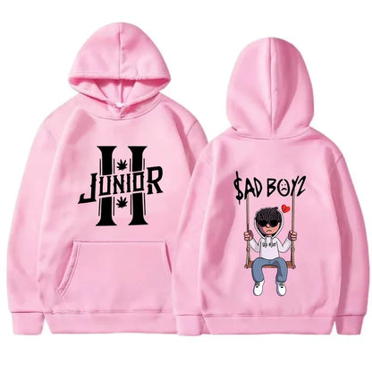 Felpa con cappuccio da uomo primavera 2024 Junior H Sad Boys Harajuku Girls Hip Hop Pullover Elegante Regalo musicale Casual Ampia Comoda Felpa