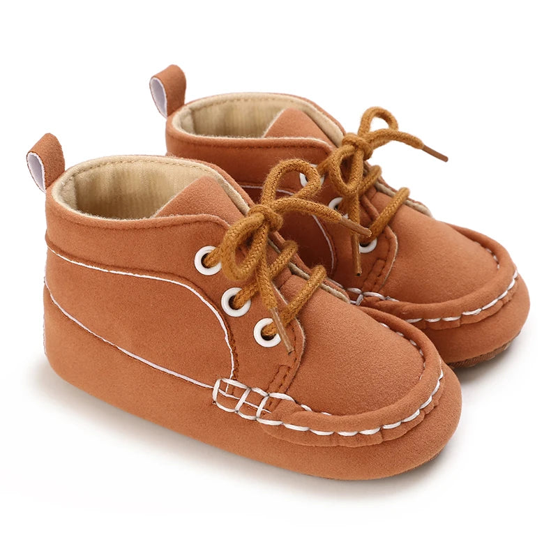 Nuove scarpe marroni per battesimo, scarpe da passeggio per bambini, suola morbida, scarpe da ginnastica per neonati, compleanno, bambini e ragazzi.