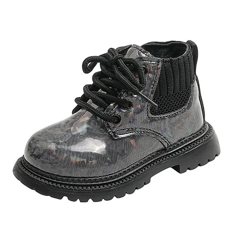Stivali invernali corti da bambina, stile britannico, suola morbida, leggeri, alla caviglia, unisex, taglie 21-30.