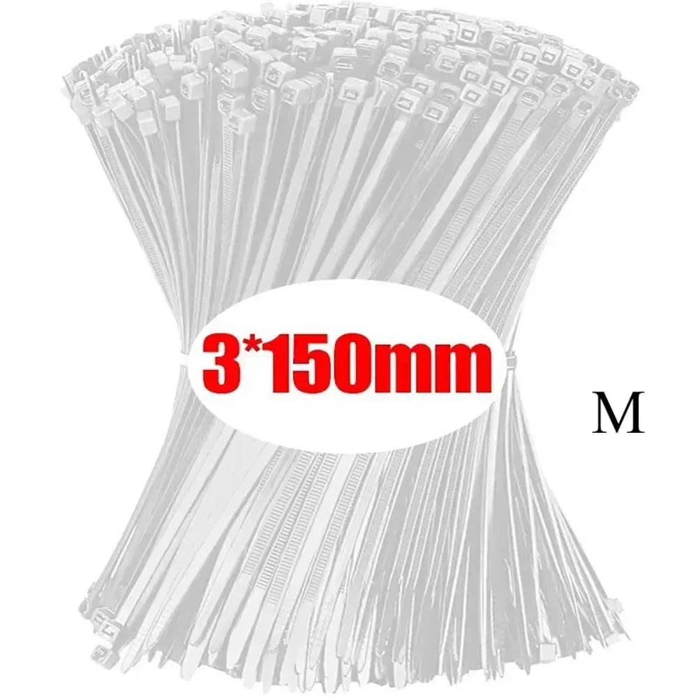10-1000 Pcs Plastic Clamping Collar Rilsan Cable Ties Clamp Greenhouse Plastic Clamps Self-tightening Plastic Necklace Belts