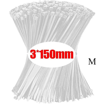 10-1000 Pcs Plastic Clamping Collar Rilsan Cable Ties Clamp Greenhouse Plastic Clamps Self-tightening Plastic Necklace Belts