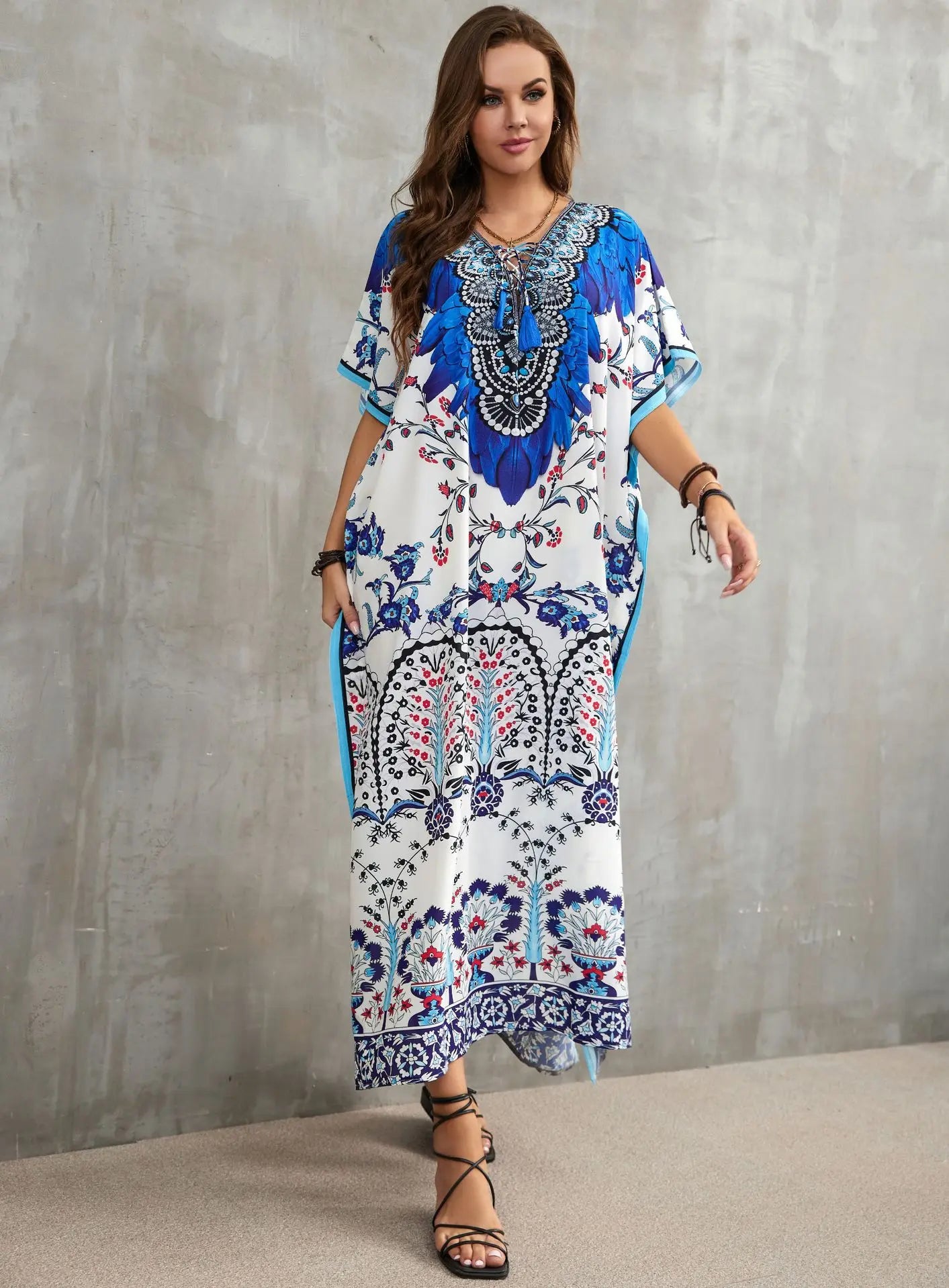 Women's Clothing Kaftan Dresses for Women Plus Size Bathing Suit Cover up Caftan Maxi Beach Dresses