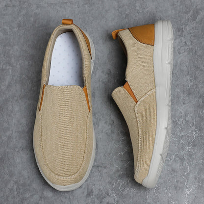 Scarpe da uomo estive in tela, traspiranti e comode, da esterno, slip-on, da passeggio, mocassini classici da uomo