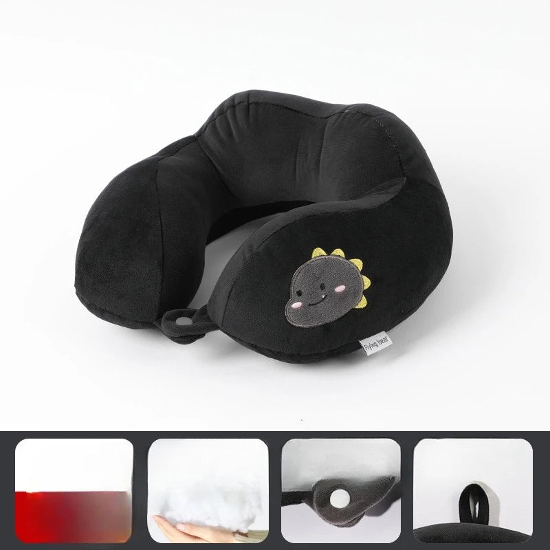 Cartoon Camel Hump Dinosaur U-Shaped Neck Pillow Custom Logo Cervical Support for Office & Airplane Travel