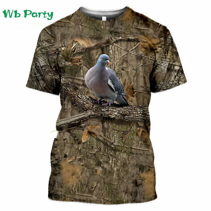Magliette con grafica di cervi e foresta, stampa 3D, abbigliamento da uomo, girocollo estivo, pullover, magliette alla moda per uomo, top