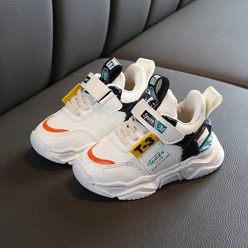 Scarpe da ginnastica comode e alla moda in similpelle per neonati, autunno/inverno, per bambini e bambine, scarpe sportive per bambini piccoli.
