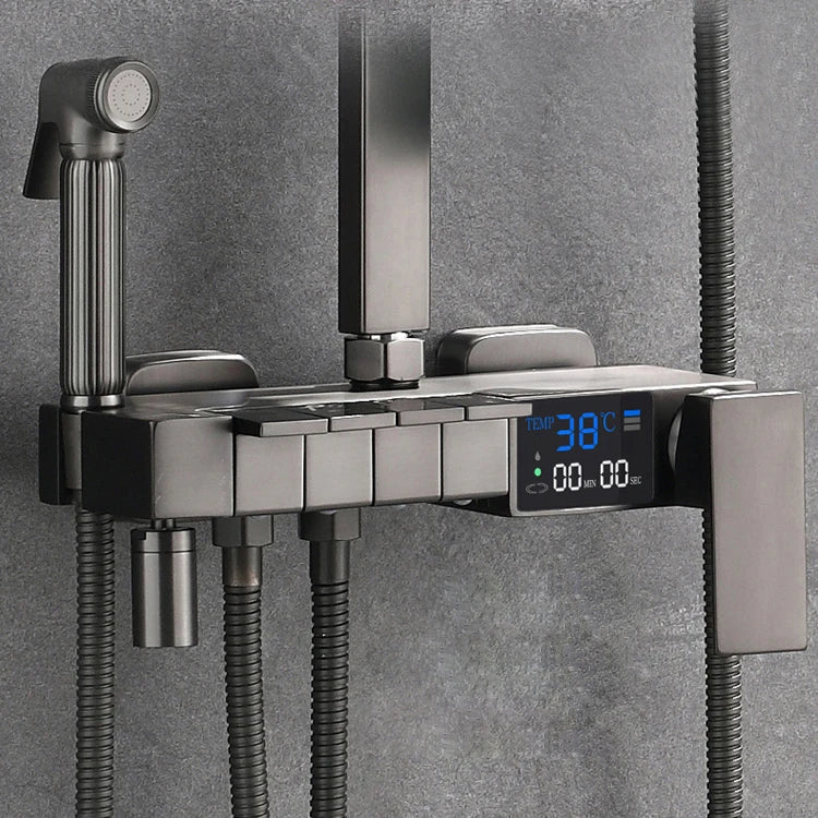 Piano Digital Display Thermostatic Bathroom Shower Set Hot Cold Brass Bathroom Faucets Accessories Digital Piano Shower System
