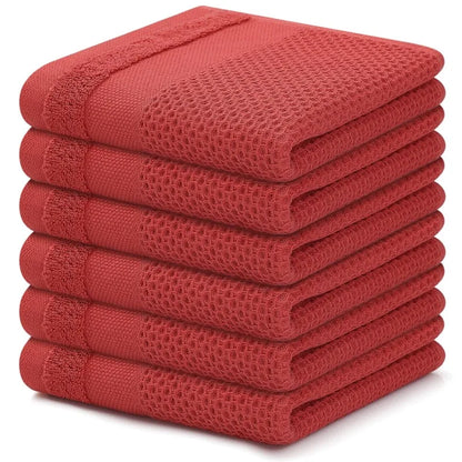 Homaxy Kitchen Cotton Towels Honeycomb Breathable 100% Cotton Dish Cloths Reusable Absorbent Household Washable Cleaning Cloths