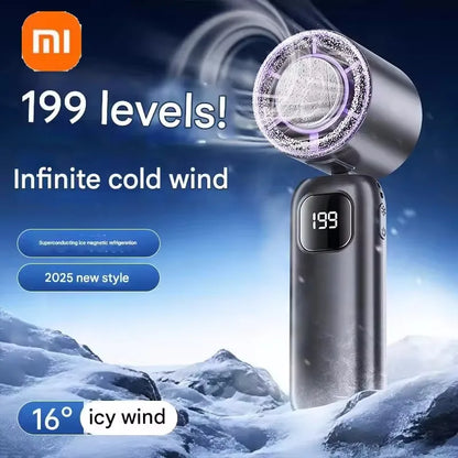 Ventilatore da collo portatile Xiaomi da 8000 mAh con USB, senza pale, mini ricaricabile, silenzioso, con display digitale a LED, raffreddatore d'aria elettrico portatile.