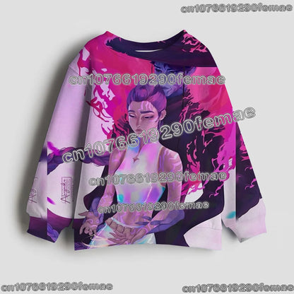 Maglione per bambini con motivo KPOP Demon Hunter Huntrix 2026, maniche lunghe, alla moda, casual, per primavera e autunno.