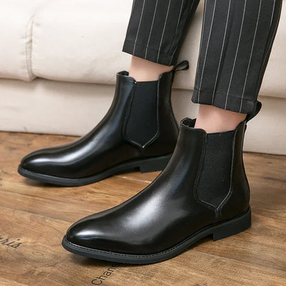Stivali Chelsea da uomo in pelle, modello 2025, firmati, italiani, eleganti, casual, caldi, morbidi, alla caviglia, taglie forti 48