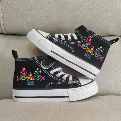 Nuove scarpe da ginnastica alte Kpop Demon Hunter per bambine, scarpe sportive casual da corsa e da tennis.
