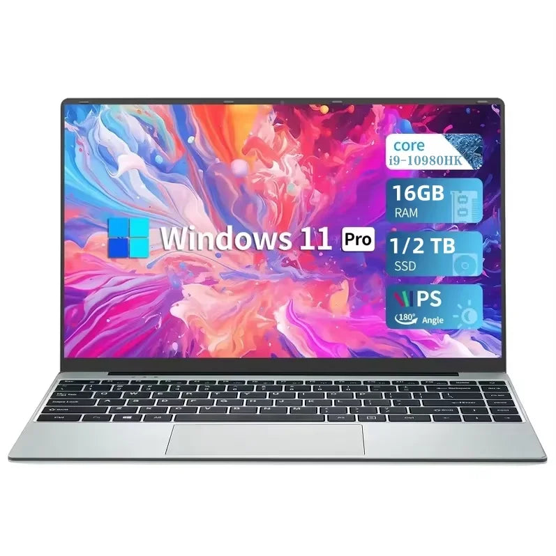 2026 New Core i9-10980HK 14.1 inch Laptop Computer Portable Windows 11 Pro Notebook 16GB RAM 1TB 2TB SSD Office Study Laptops