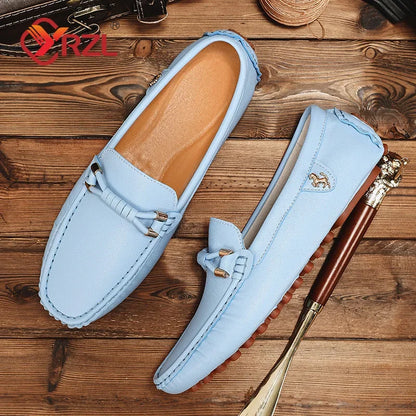 Mocassini YRZL da uomo, scarpe casual in pelle, mocassini traspiranti slip-on, colore rosso vino, taglia grande 48, scarpe da guida da uomo