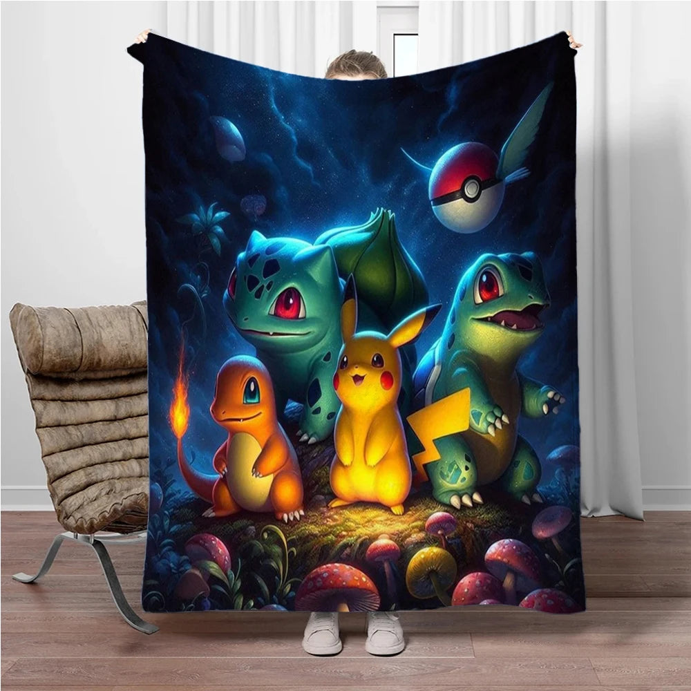 Coperte calde e morbide per bambini con Charizard dei cartoni animati giapponesi, perfette come copridivano, copriletto o regalo di compleanno.