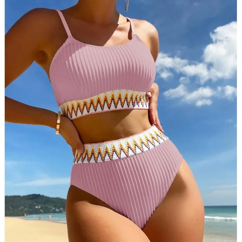 Bikini sexy a vita alta 2026 Costumi da bagno da donna Push Up Abbigliamento da spiaggia femminile Costumi da bagno Bikini Set Piscina Bagnante