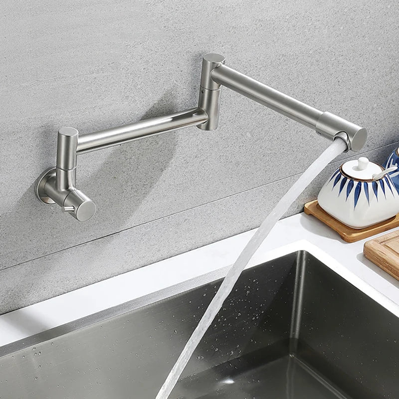Kitchen Telescopic Folding Faucet Single Handle Water Tap Washbasin Faucet Deck Mounted Sink Faucet Bathroom Accessories