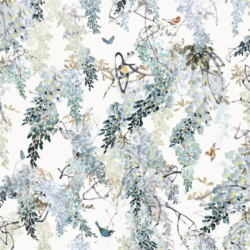 custom Wisteria wallpaper home decor TV background purple pattern bedroom wallpaper entire sheet flower waterproof wall sticker