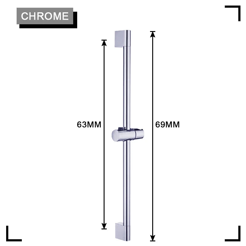Black Shower Column Set Bathroom Accessories Shower Head  Wall Mount Slider Adjustable Shower Head Rail Lift Slide Mount