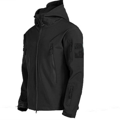 Completo da trekking impermeabile da uomo, giacca militare Sharkskin, cappotto da campeggio, pantaloni tattici, pantaloni caldi in pile da pesca, inverno