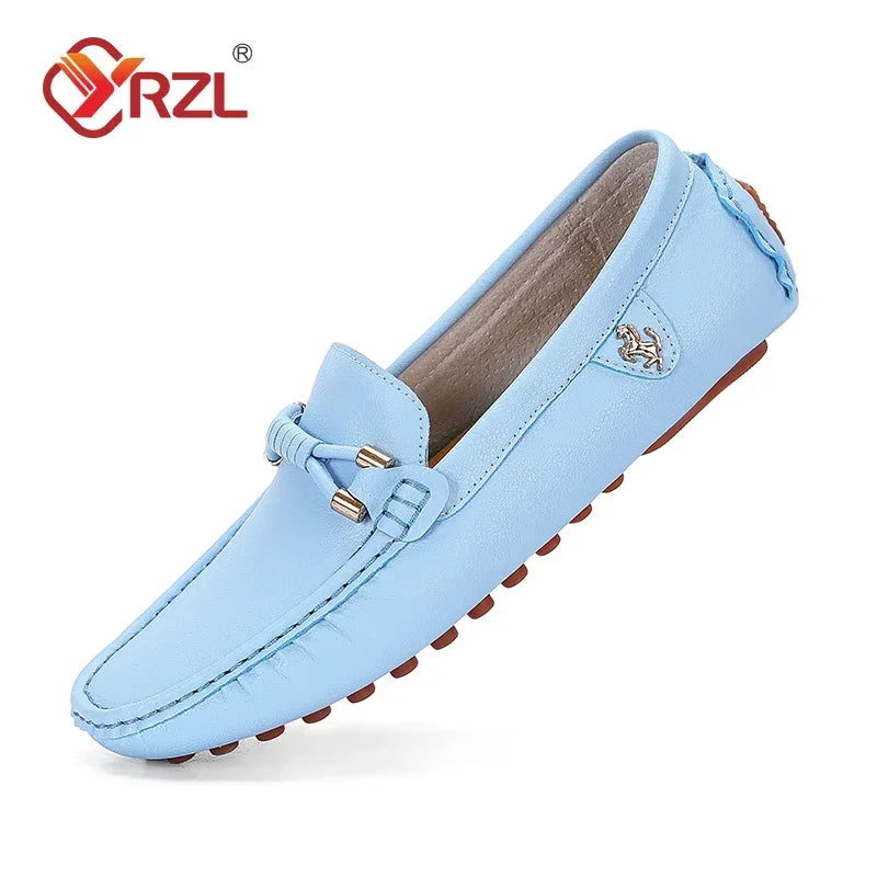 Mocassini YRZL da uomo, scarpe casual in pelle, mocassini traspiranti slip-on, colore rosso vino, taglia grande 48, scarpe da guida da uomo
